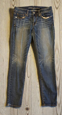 American Eagle Womens Jeans Size 6 Skinny Super Stretch 30x30 Mid Rise